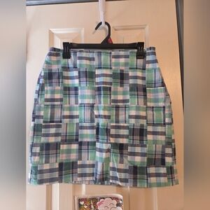 Talbots A-Line Skirt - Blue and Green Plaid